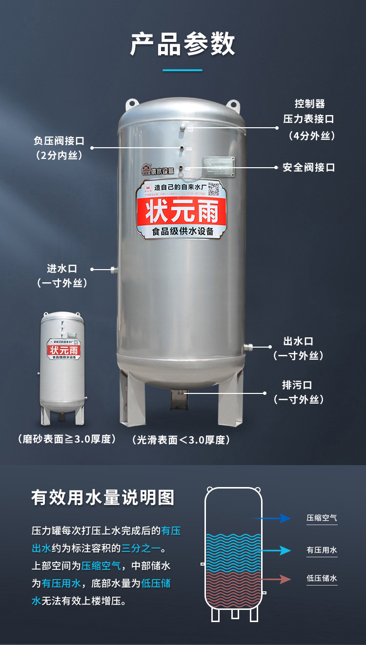 狀元雨-大容積無塔供水壓力罐